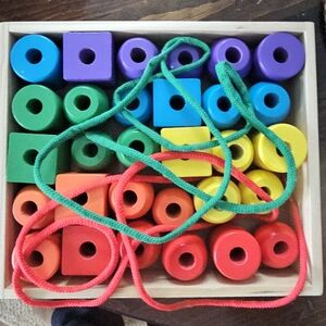 Melissa and Doug Colorful Wooden Lacing Beads Set
